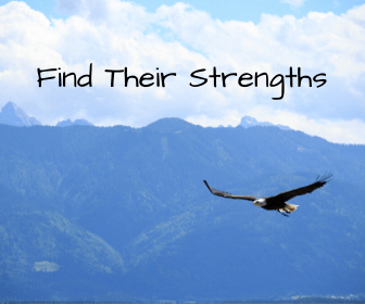 Eagle soaring with phrase find their strengths
