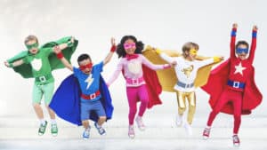 Kids in Superhero Outfits